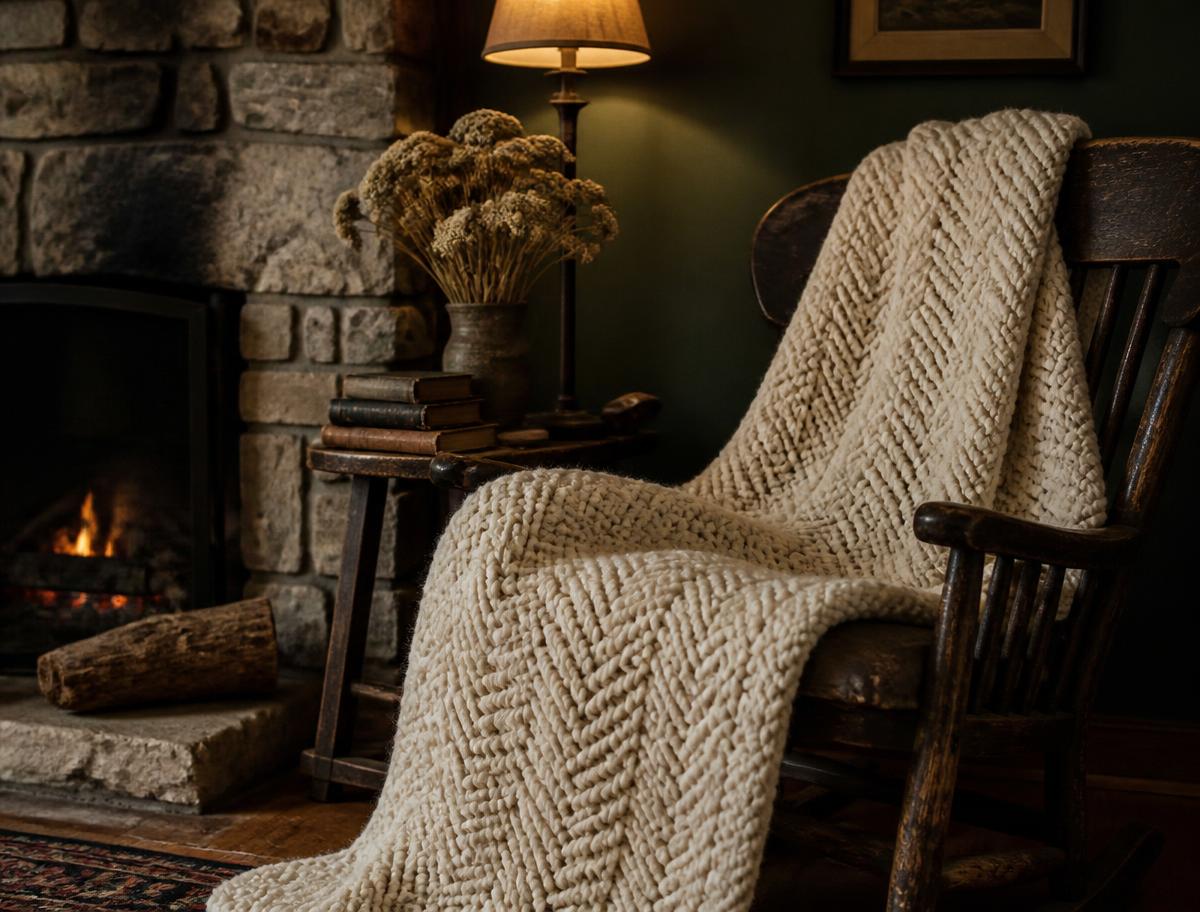 Herringbone Hearth Blanket — PDF pattern